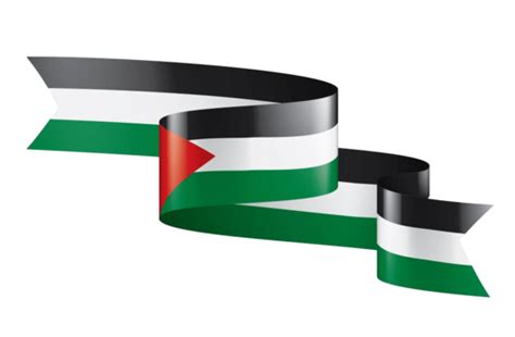 علم فلسطين الشريط الشريط أيقونة موضوع 3d Png والمتجهات للتحميل مجانا