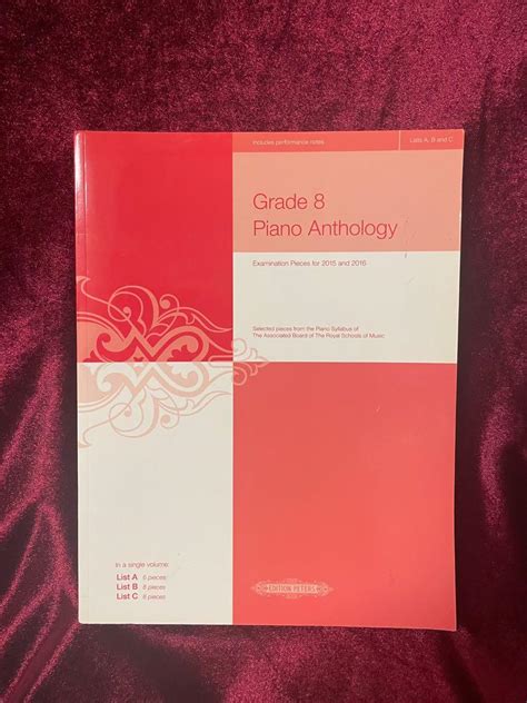 Grade 8 Piano Anthology 2015 And 2016 興趣及遊戲 音樂樂器 And 配件 音樂與媒體 樂譜