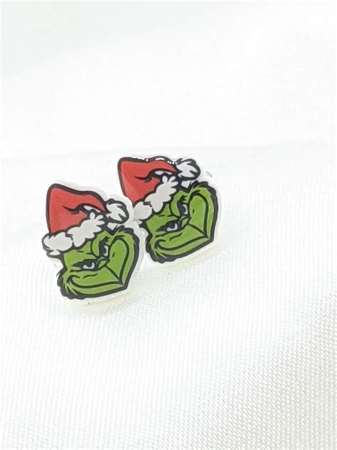 Grinch Shrinky Dinks Stud Earrings - Etsy