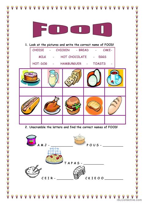 Food English Esl Worksheets Pdf And Doc