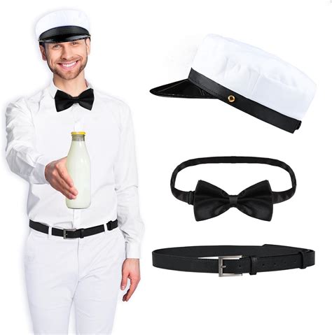 Eurzom Halloween 50s Milkman Costume Accessories Include