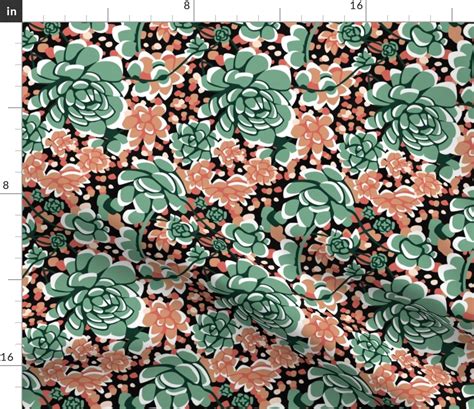 Succulents Limited Palette Fabric Spoonflower