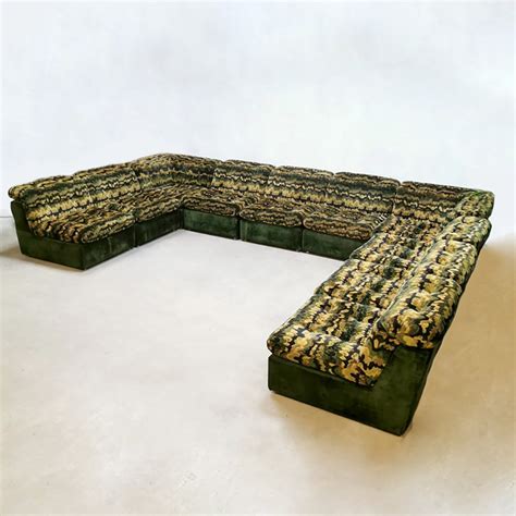 Vintage Modular Green Lounge Sofa By Laauser 1970s 166915