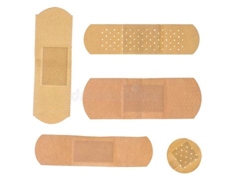 Set Of Adhesive Plasters Isolated On White Background Stock Photo