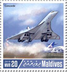 Stamp Concorde Maldives Concorde First Flight 50th Anniversary 2019