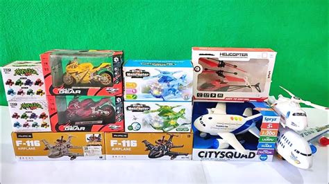 Unboxing Mainan Pesawat Terbang Rc Helikopter Jets Tempur Monster Truck