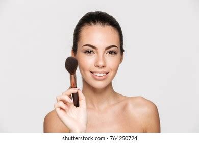 Beauty Portrait Smiling Beautiful Half Naked Stock Photo 764250724