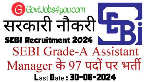 SEBI Grade A Notification 2024 Out Apply Online For 97 Assistant