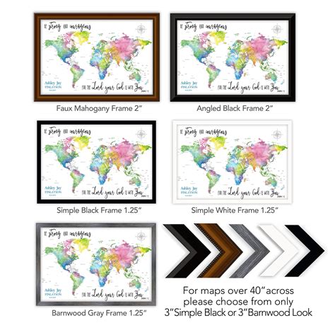 Christian World Map with Scripture, Be Strong and Courageous, any ...