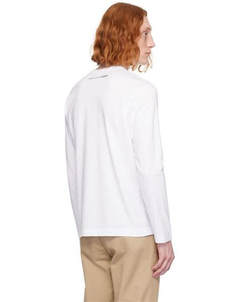 Comme Des Gar Ons Comme Des Gar Ons Shirt White Printed Long Sleeve T