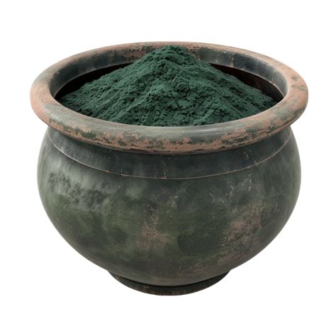 Green Powder In A Pot On Transparent Background Ai Generative 48476919 Png