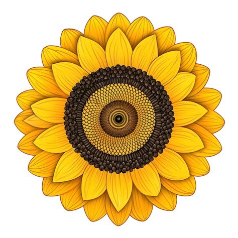 Girasol Sobre Un Fondo Blanco Ilustraci N Vectorial Vector Premium