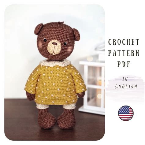 Crochet Pattern for Cute Bear, Crochet Bear Pattern, PDF Amigurumi Bear Pattern - Etsy