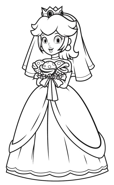 Super Mario Princess Peach Coloring Pages Princess Peach Coloring Pages