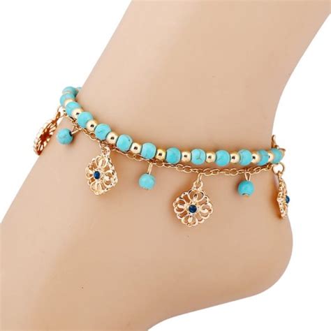 Sexy Gold Chain Foot Chain Turquoises Anklets For Women Love