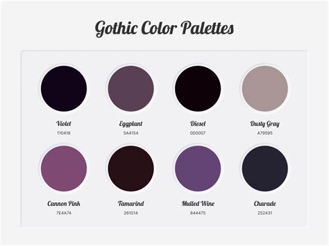 Gothic Color Palettes In Hex Color Palette Dark Color Palette