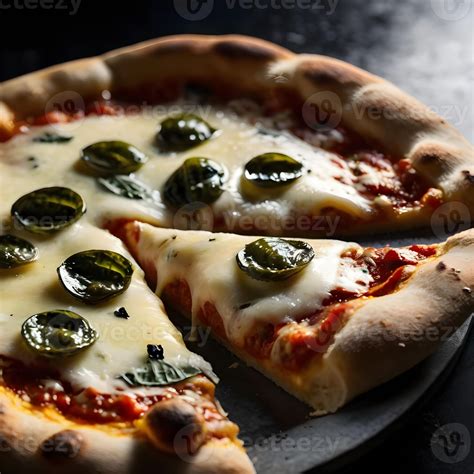 Pizza Slices Flying Isolated On Dark Background Delicious Peperoni