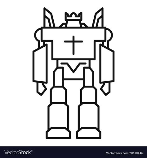 Guard Robot Transformer Icon Outline Style Vector Image