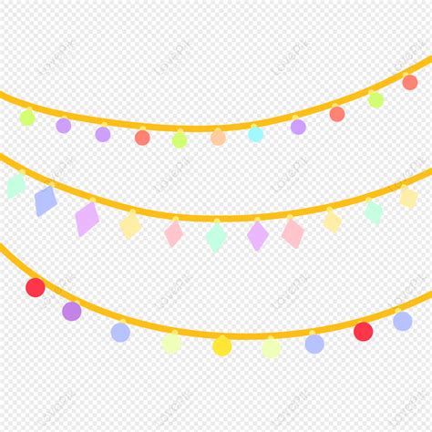 Cartoon String Lights Colorful Lines Light Yellow Lighting Lines PNG