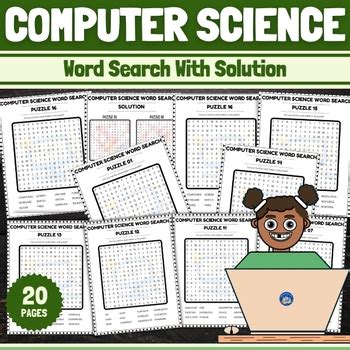 Computer Science Coder Word Search Puzzles Fun Activity Brain Games