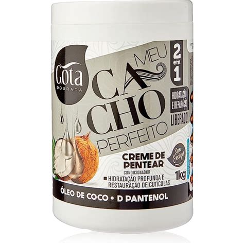 Creme de Pentear Meu Cacho Perfeito Óleo de Coco 1 Kg Gota Dourada