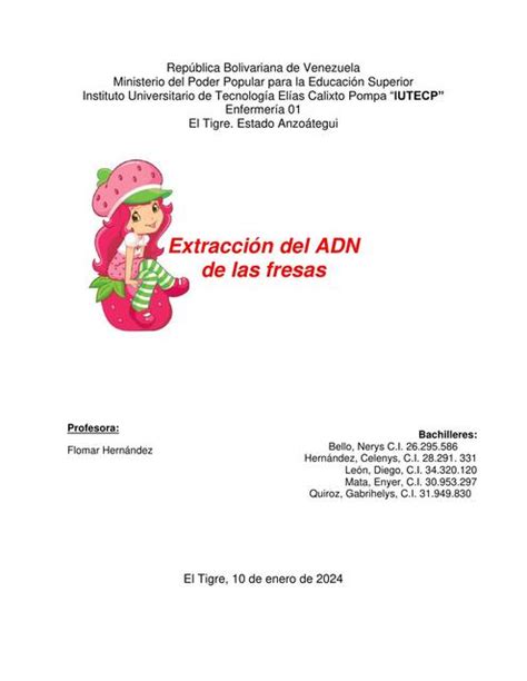 Extracción del ADN de las fresas Angelina Galue uDocz