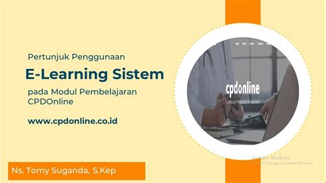 Petunjuk Penggunaan E Learning Sistem Pada Modul Pembelajaran Cpdonline