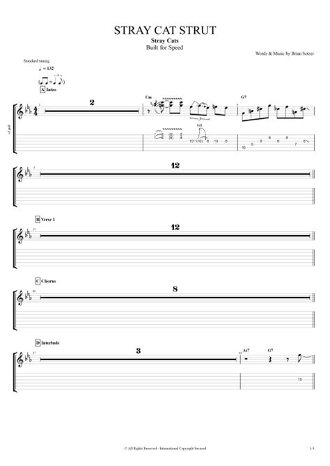 Stray Cat Strut Tab By Stray Cats Guitar Pro Full Score Mysongbook