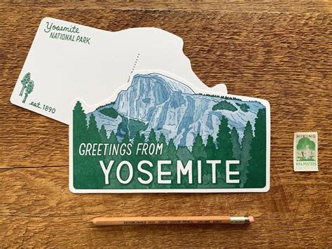 Yosemite Postcard Greetings From Yosemite Half Dome Postcard Yosemite