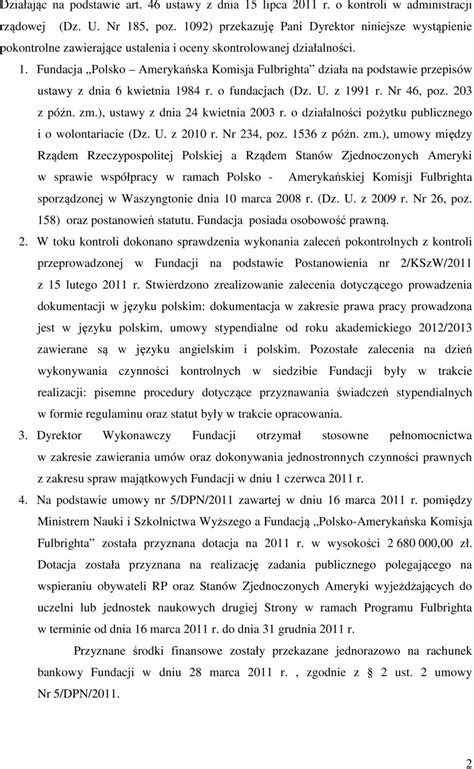 WYSTĄPIENIE POKONTROLNE PDF Darmowe pobieranie