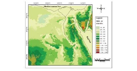 Elevation Map Of Egypt Download Scientific Diagram