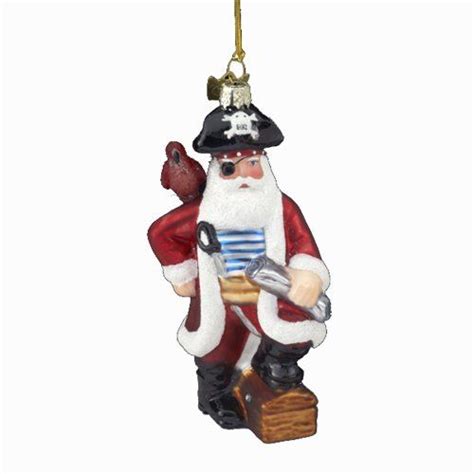 Kurt Adler 4 1 4 Inch Noble Gems Glass Pirate Santa Ornament