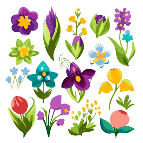 Fiori Di Marzo Vettore, Vignetta Clipart Primavera Fiori Icone ...