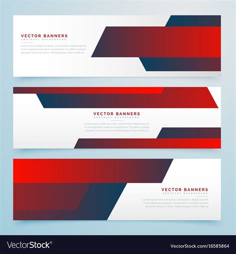 Red abstract business banners template set Vector Image