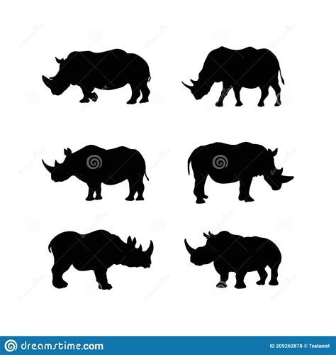 Illustration Vectorielle De Silhouette De Rhino Illustration De Vecteur