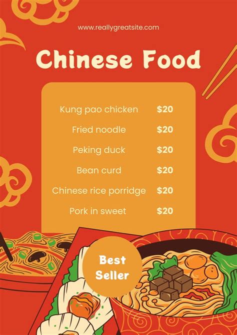 Free Custom Printable Chinese Menu Templates Canva