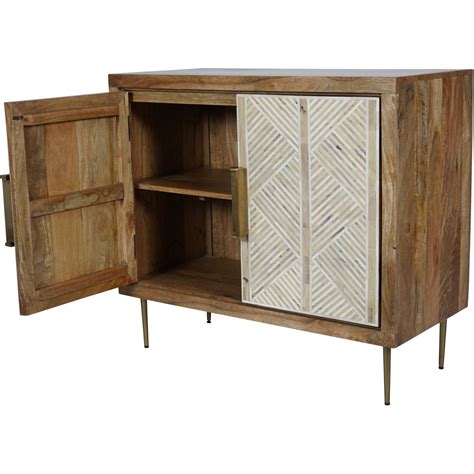 Linden Bone And Mango Wood 2 Door Cabinet The Libra Company