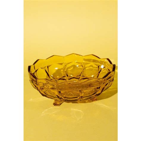 Vintage Amber Glass Fruit Bowl Chairish