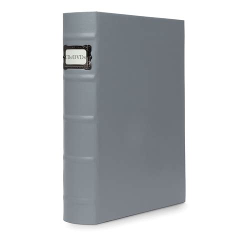 Bellagio Italia CD DVD Storage Binder Full Gray Leather 48 Disc