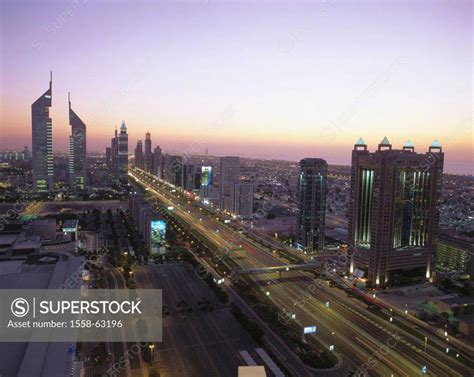 United Arabic Emirates Dubai Sheikh Zayed Road Illumination