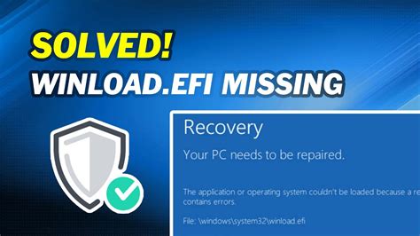 How To Solve Winload Efi Missing In Windows YouTube