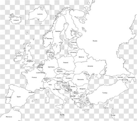 Europe Outline World Map Vector Illustration Isolated On White Map Of ...