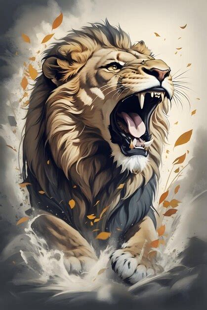 Premium AI Image | The king of the jungle lion roaring beautiful digital art mobile wallpaper