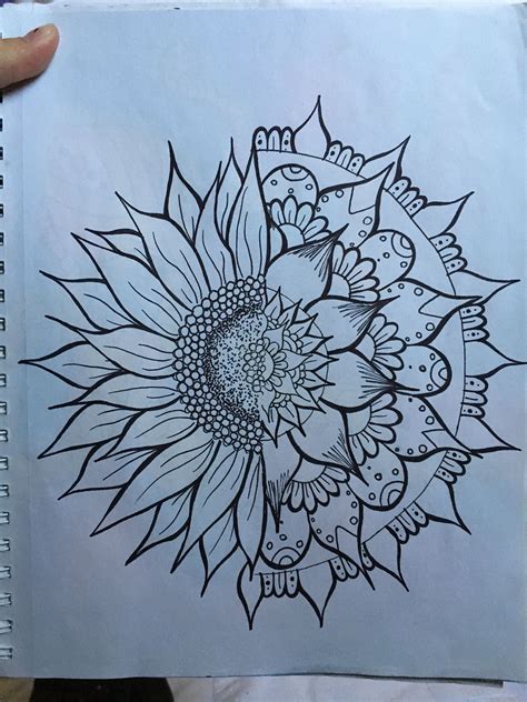 Download 224 Half Sunflower Mandala Svg Svg File For Cricut