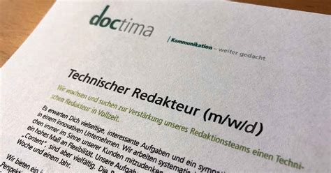 Zehn Dinge ein Technischer Redakteur können sollte doctima