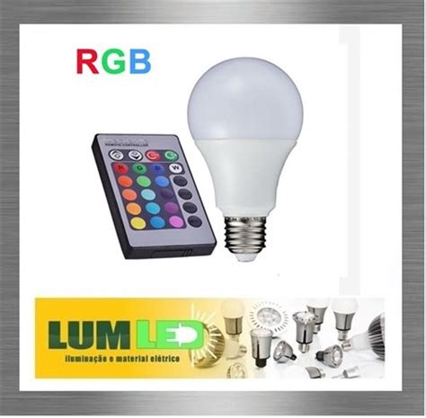 Tudo Sobre Lâmpada Colorida Led Rgb 3 Bulbo Bivolt E27 Controle Remoto