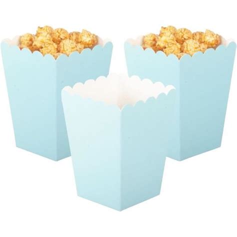 Bo Tes De Pop Corn Bleu Clair Pi Ces Petite Conteneur De Pop Corn