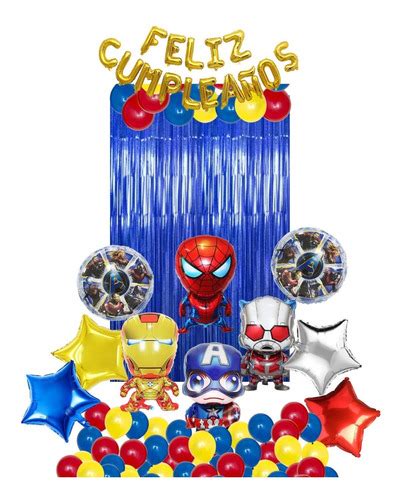 Kit Decoraci N Globo Feliz Cumplea Os Fiesta Avengers Super Env O Gratis