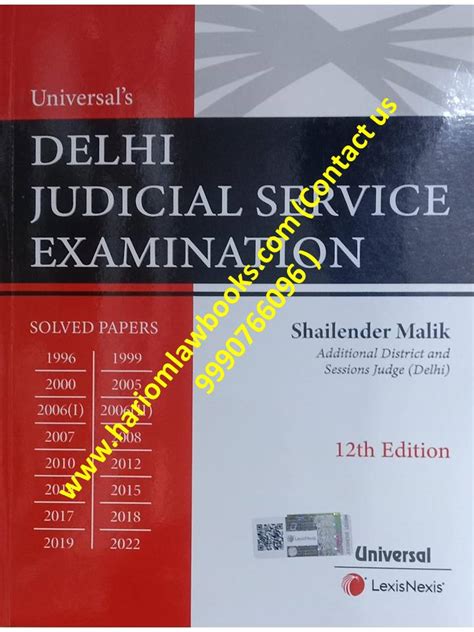 Universal S Delhi Judicial Service Examination Solved Papers Upto