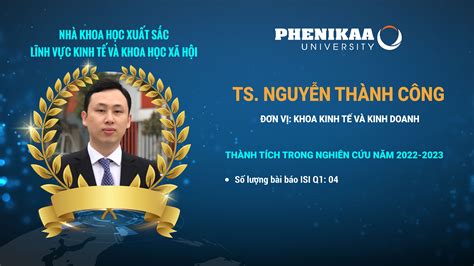 Tiến sĩ Nguyễn Thành Công - Khoa Kinh tế và Kinh doanh được tôn vinh ...